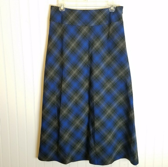 Covington Dresses & Skirts - Covington Plaid Blue & Black A-line Skirt